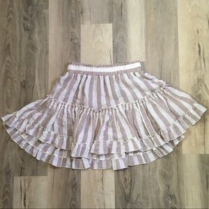 NWOT Anthropologie/MISA Ruffle Stripe Linen Skirt